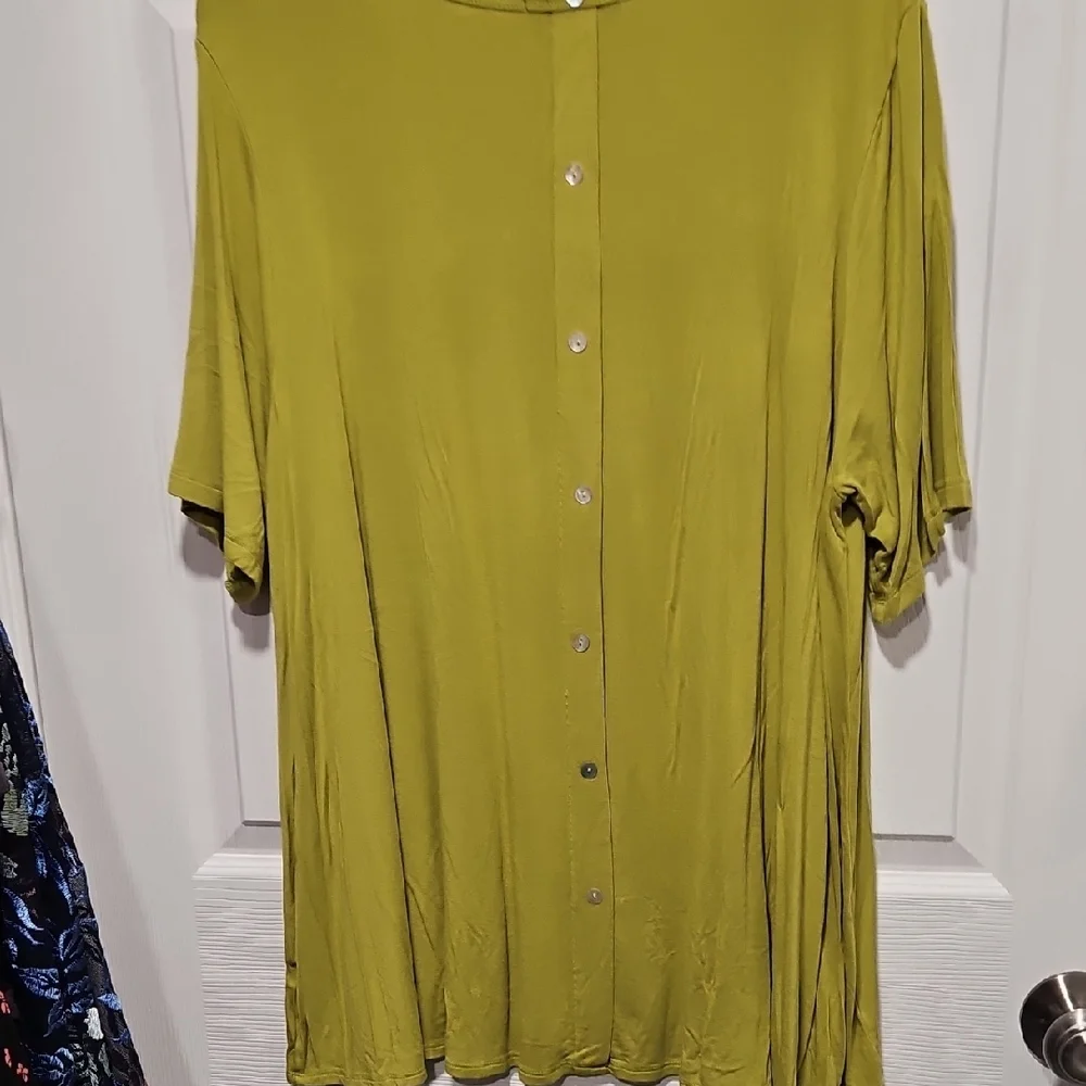 Kim & Cami Chartreuse Short Sleeve Top - Picture 3 of 4